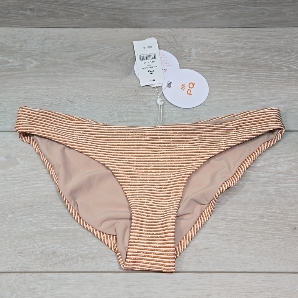 NWT PQ Women APL Basic Ruched Full swim bikini bottom sz S